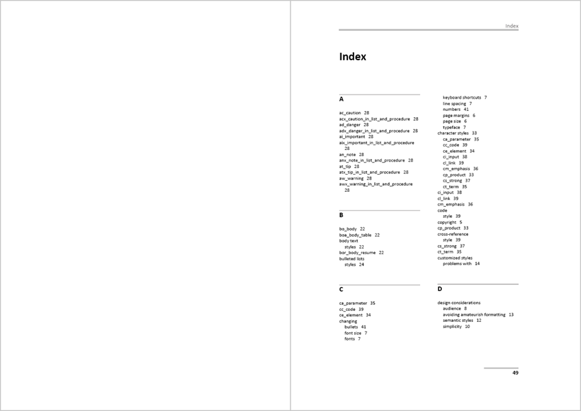 Beispiel: Stichwortverzeichnis