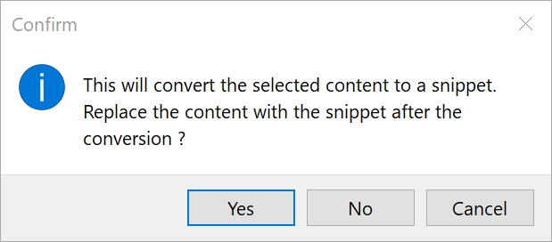 HelpNDoc convert to snippet