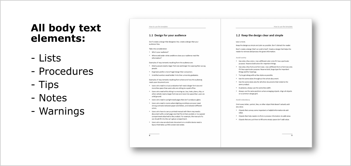 Technical Documentation Template: Text elements